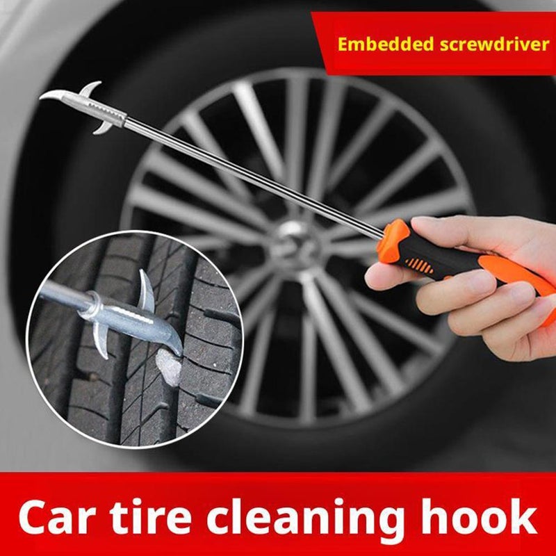 Car Tire Stones Remover Hooks,Car Tire Groove Tool Stone Cleaning Hook,Wheel Tread Stone Gravel Remover Tire Repair Accessories for Car Motor Bike Tire - Image 2